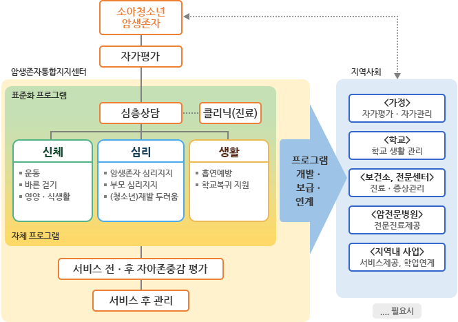 소아청소년암생존자 서비스 제공 절차 안내 이미지