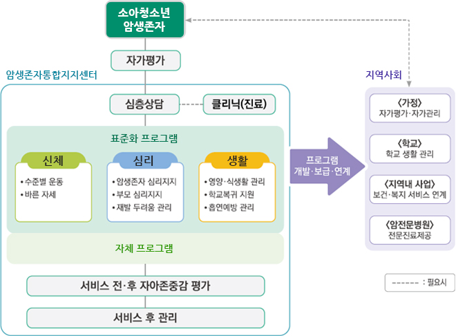소아청소년 암생존자 통합지지 서비스 제공 절차